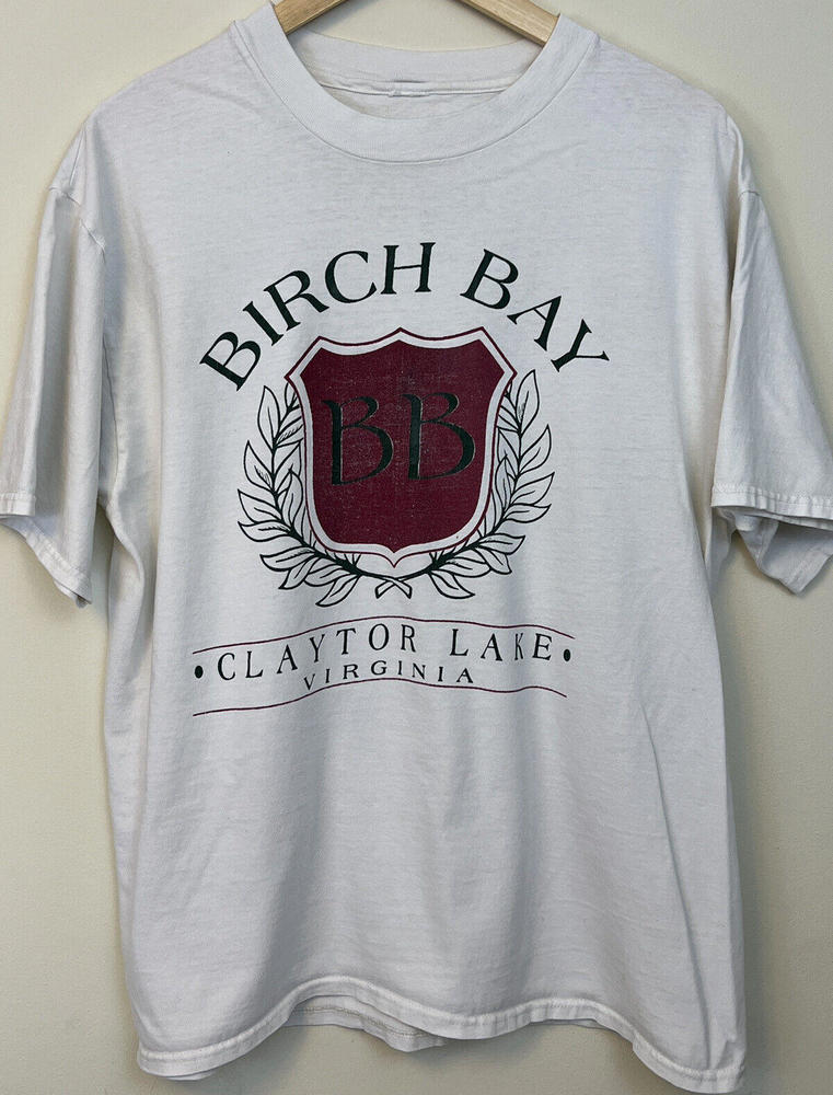 Birch Bay Claytor Lake VA Vintage Tshirt White Green Red Tag Missing Fits Medium